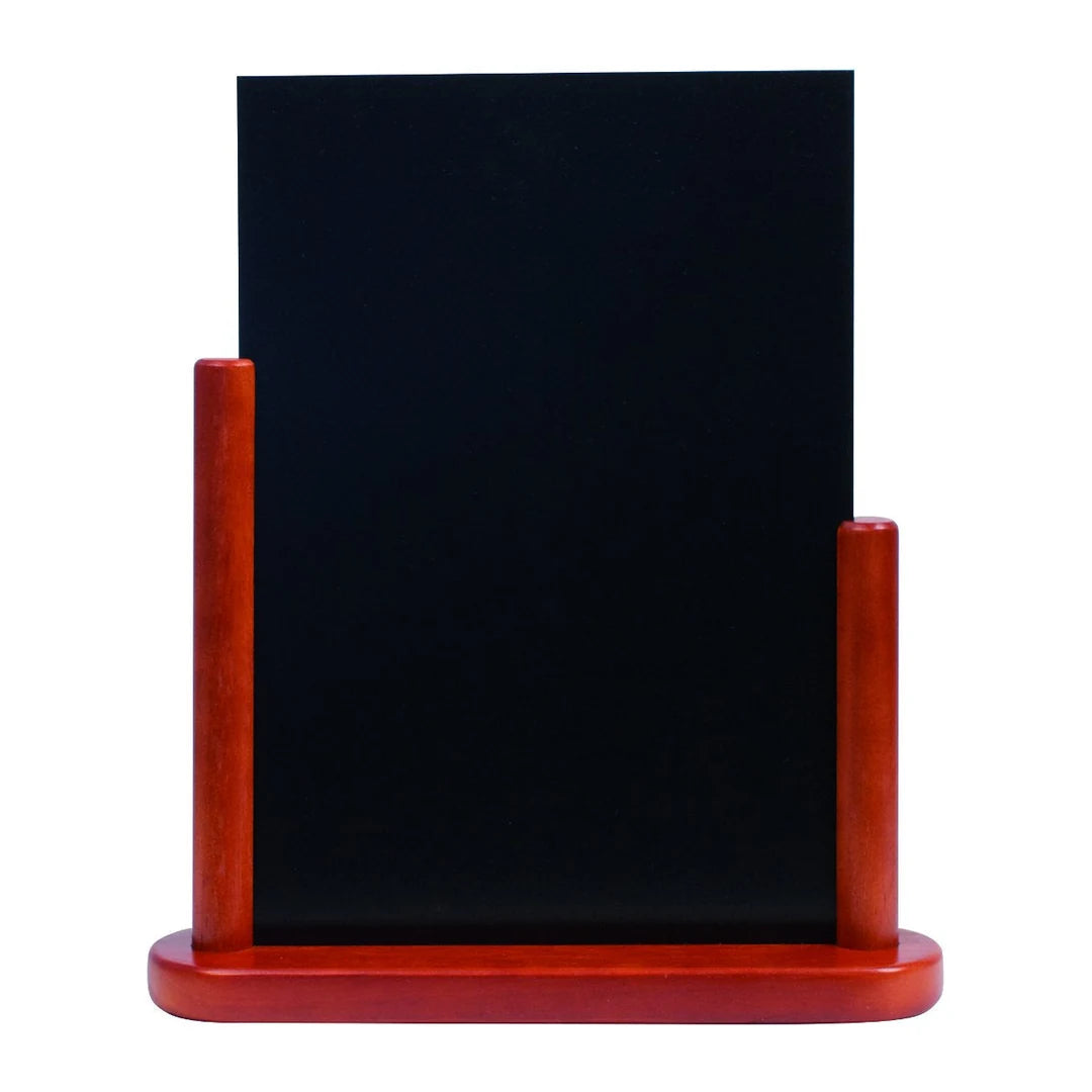 Ardoise de table bois acajou format 21x30 cm, idéale pour affichage menu ou offre du jour