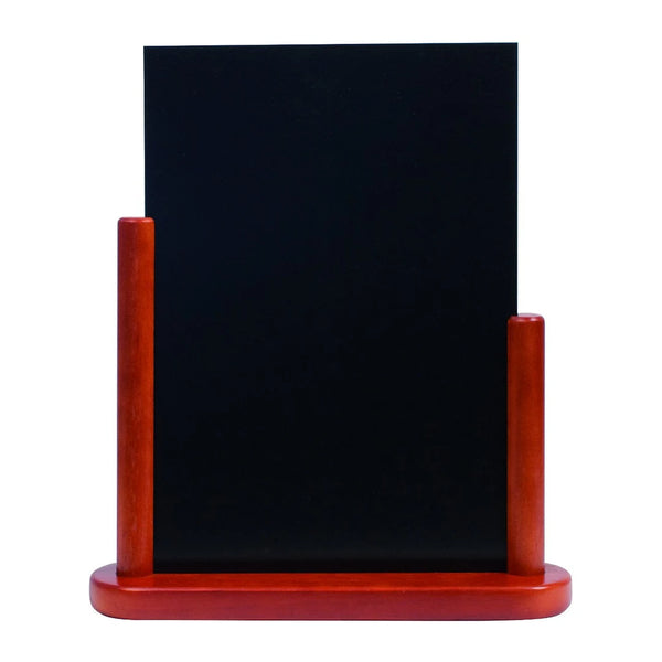 Ardoise de table bois acajou format 21x30 cm, idéale pour affichage menu ou offre du jour