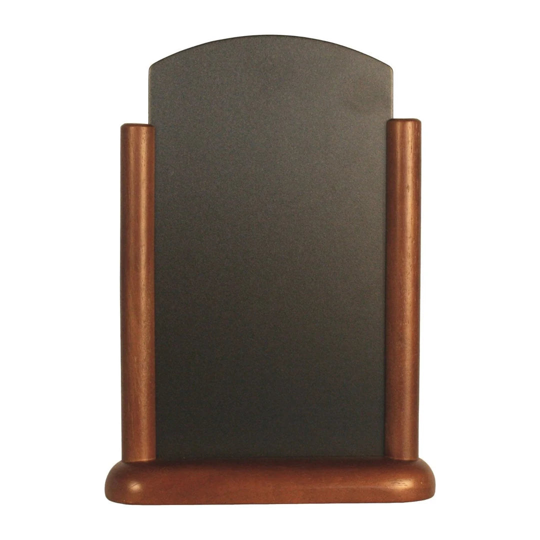 Ardoise de table en bois laqué marron foncé format 20x28 cm, surface mélamine effaçable