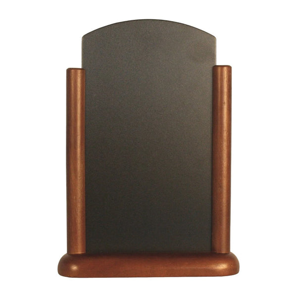 Ardoise de table en bois laqué marron foncé format 20x28 cm, surface mélamine effaçable