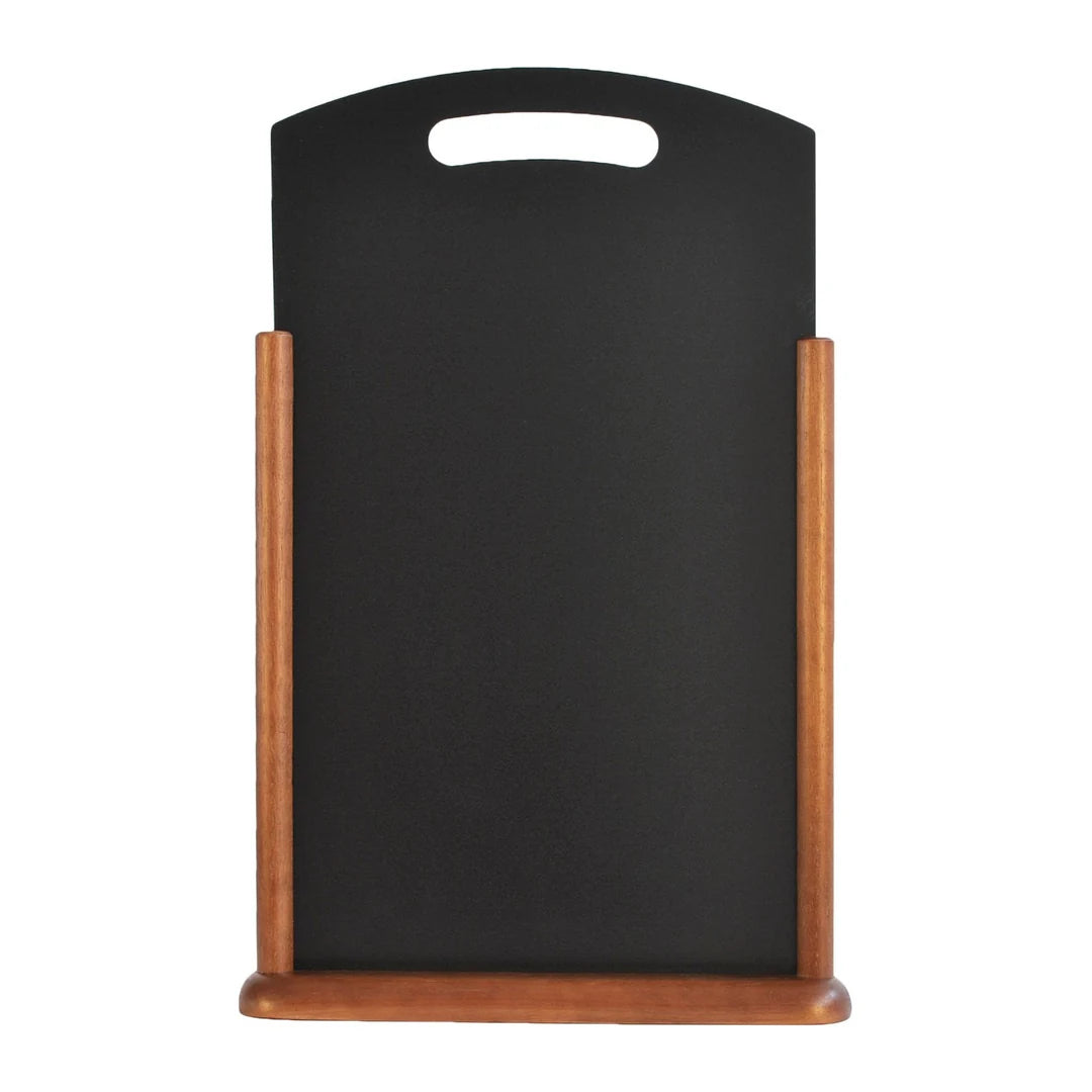 Ardoise de table professionnelle marron foncé format 21x45 cm avec poignée intégrée