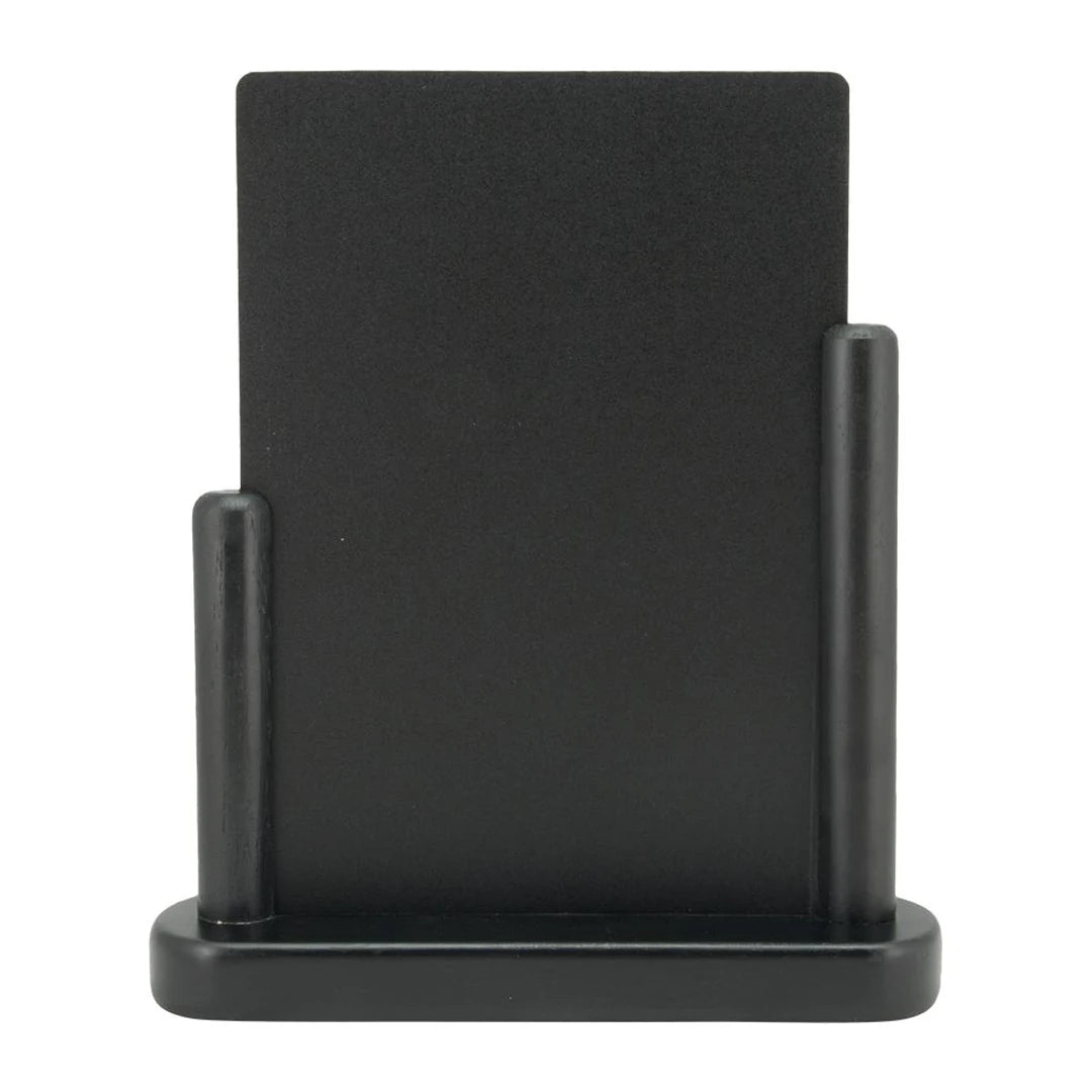 Ardoise de table noire en bois laqué format 15x21 cm, surface mélamine réinscriptible