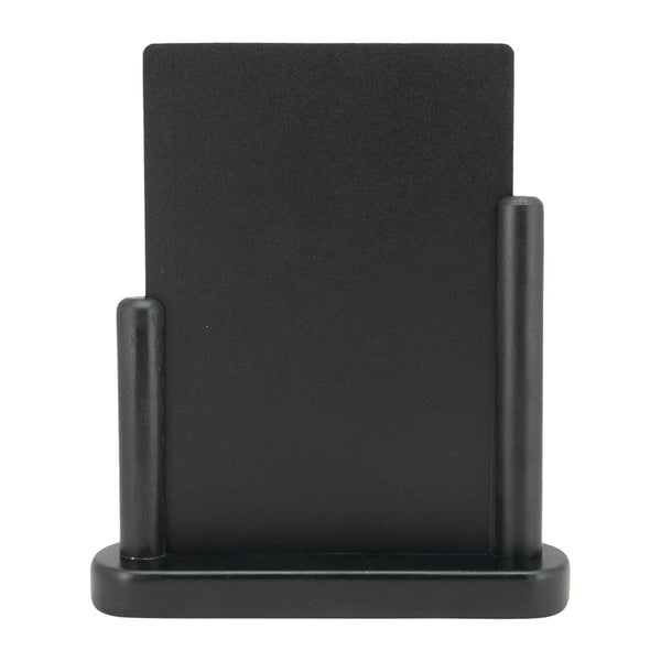 Ardoise de table noire en bois laqué format 15x21 cm, surface mélamine réinscriptible