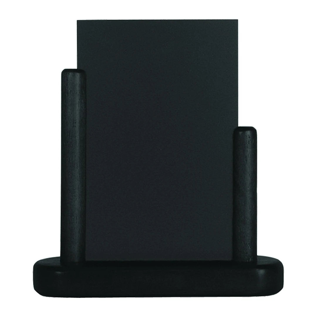 Ardoise de table noire en bois utilisée en boutique ou point de vente pour afficher prix ou menu
