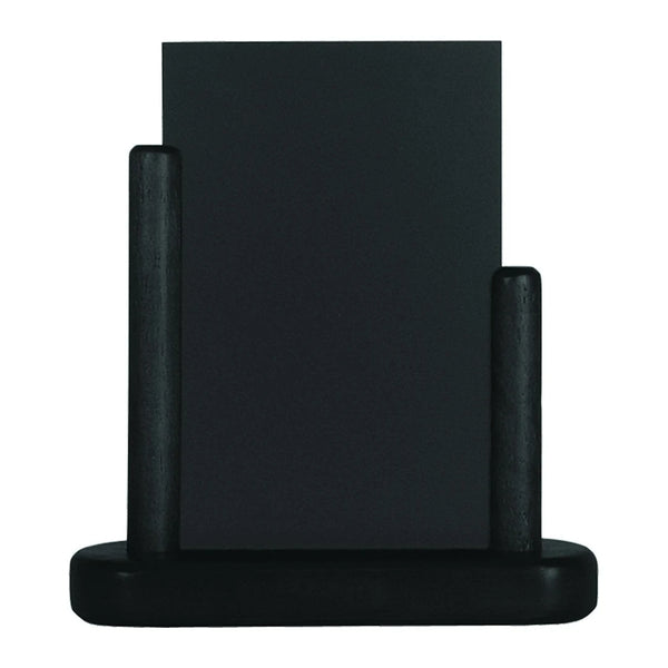 Ardoise de table noire en bois utilisée en boutique ou point de vente pour afficher prix ou menu