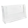 Bac présentoir acrylique format A4 horizontal, modèle vide sur fond blanc