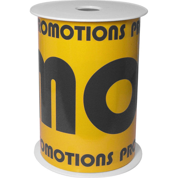 Banderole Promotions en rouleau 10 m, coloris noir sur jaune