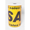 Banderole Sales en rouleau 10 m, coloris noir sur jaune pour vitrine de boutique
