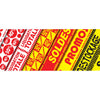 Banderoles soldes en rouleau 150 mm — aperçu coloris argent, rouge et blanc