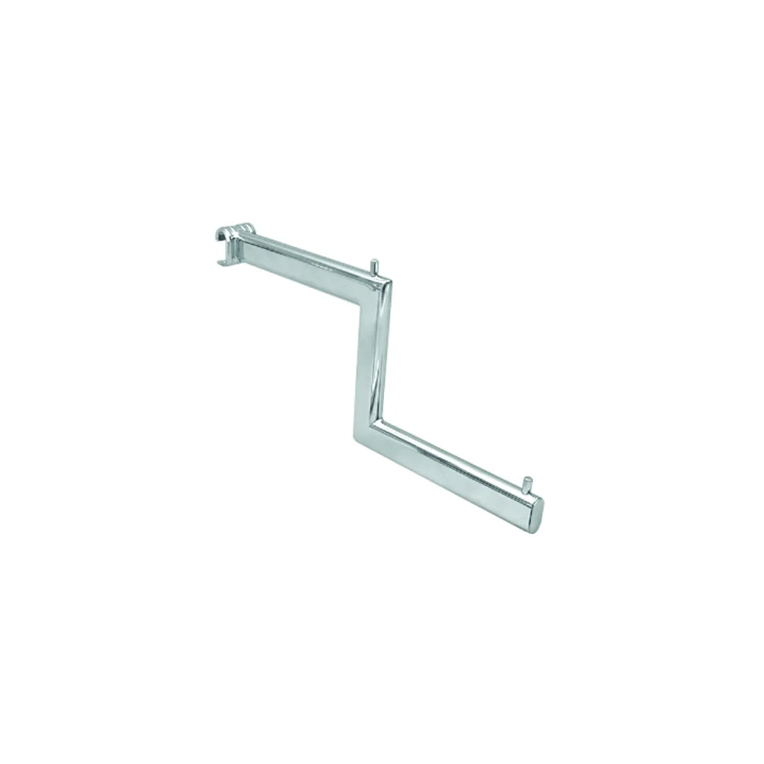 Barre à marche chromée pour crémaillère à tube ovale 30×15 mm, longueur 38 cm, finition chromé brillant