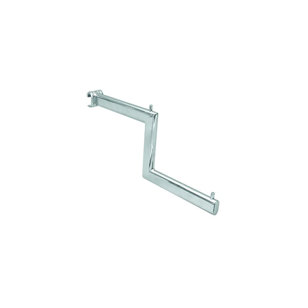 Barre à marche chromée pour crémaillère à tube ovale 30×15 mm, longueur 38 cm, finition chromé brillant