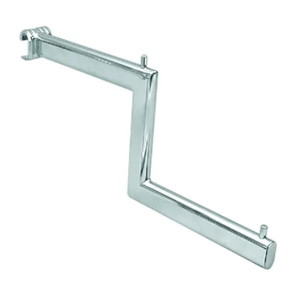Barre à marche chromée pour crémaillère à tube ovale 30×15 mm, longueur 38 cm, finition chromé brillant