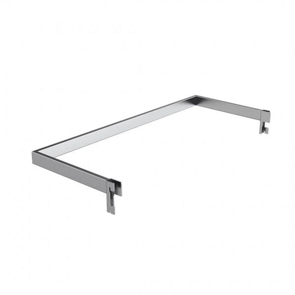 Barre penderie arrière pour système Triplo, tube métal 30×10 mm, présentation frontale vêtements en magasin