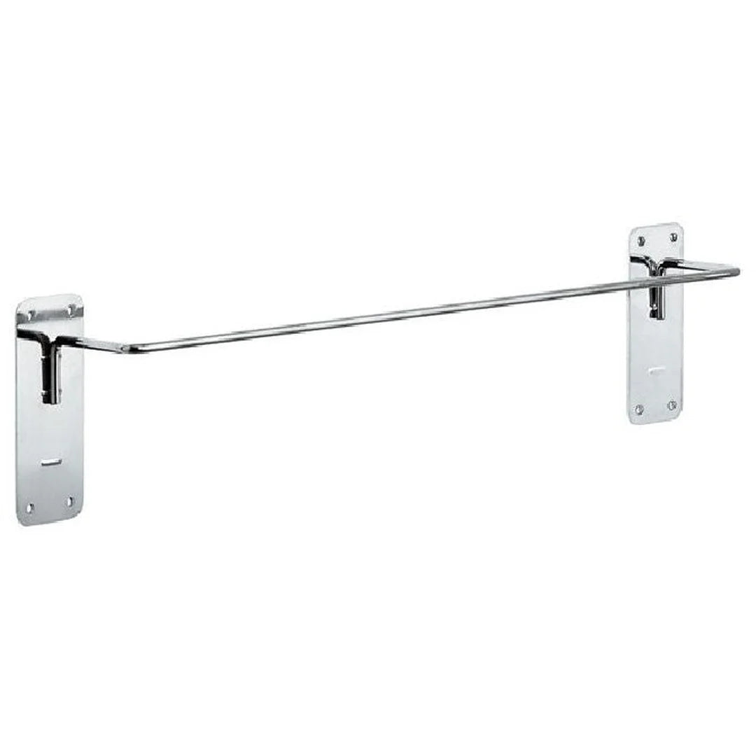Barre penderie murale en métal chromé 52 x 5 cm pour présentation d'accessoires en boutique