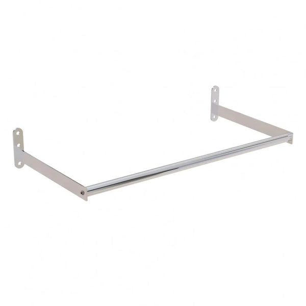 Barre penderie murale en tube chromé Ø 22 mm, longueur 90 cm, profondeur 30 cm, fixation murale pour boutique