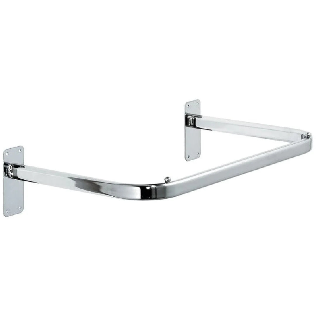 Barre penderie murale en U 52 x 30 cm métal chromé pour suspension de vêtements en boutique