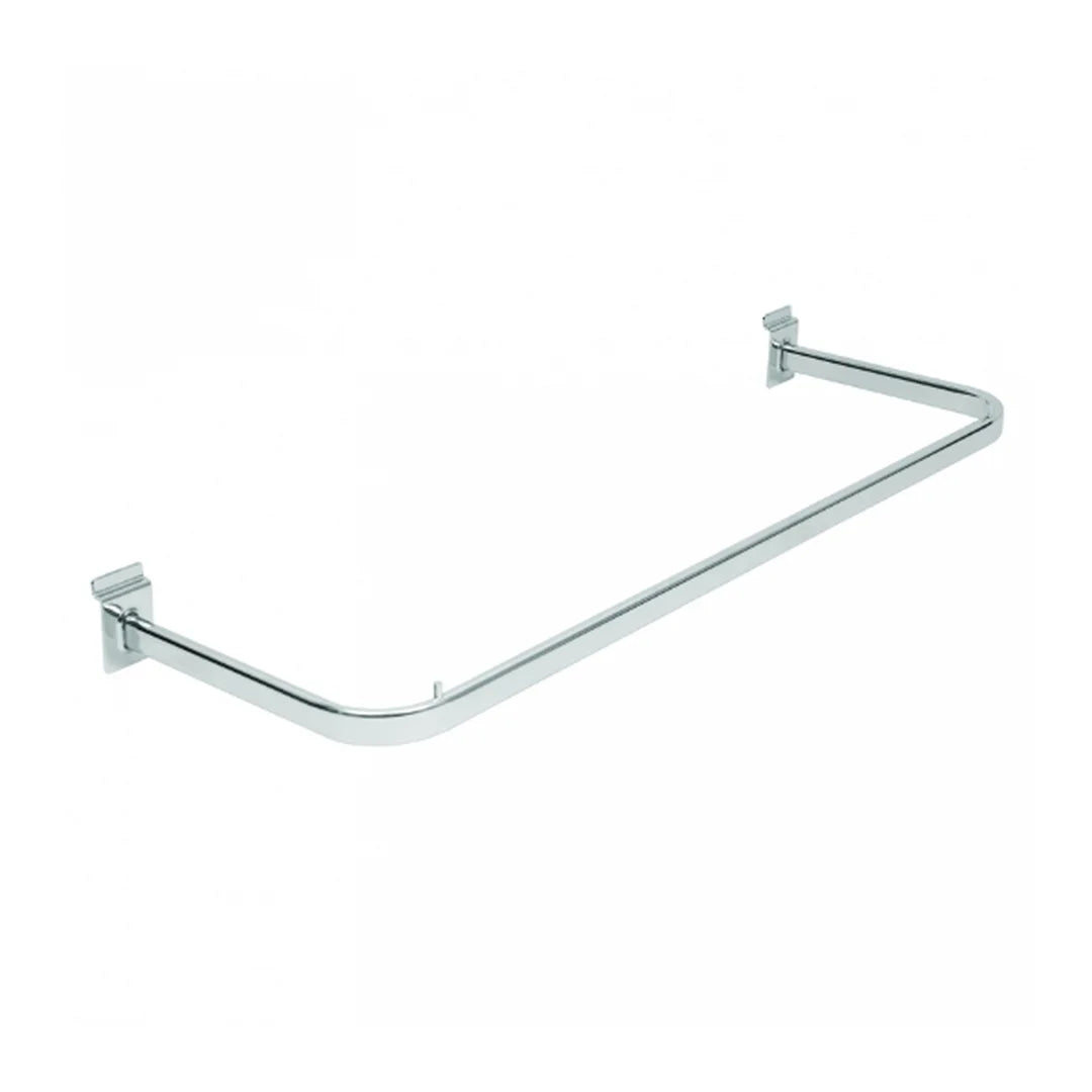 Barre penderie tube ovale chromé 30x15 mm enclipsée sur panneau rainuré – 3 largeurs disponibles