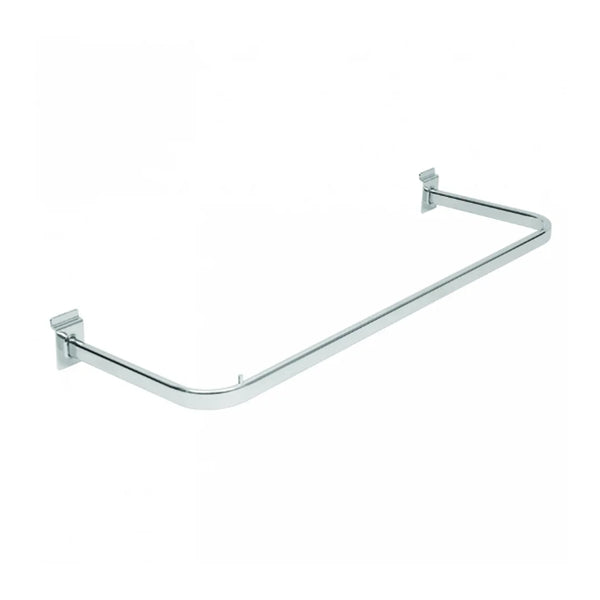 Barre penderie tube ovale chromé 30x15 mm enclipsée sur panneau rainuré – 3 largeurs disponibles