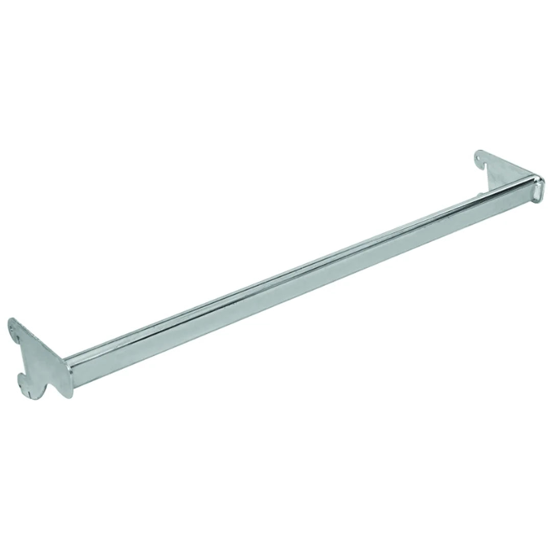 Barre rapprochée pour crémaillères en métal, disponible en 4 largeurs et 3 coloris : chromé, noir, blanc