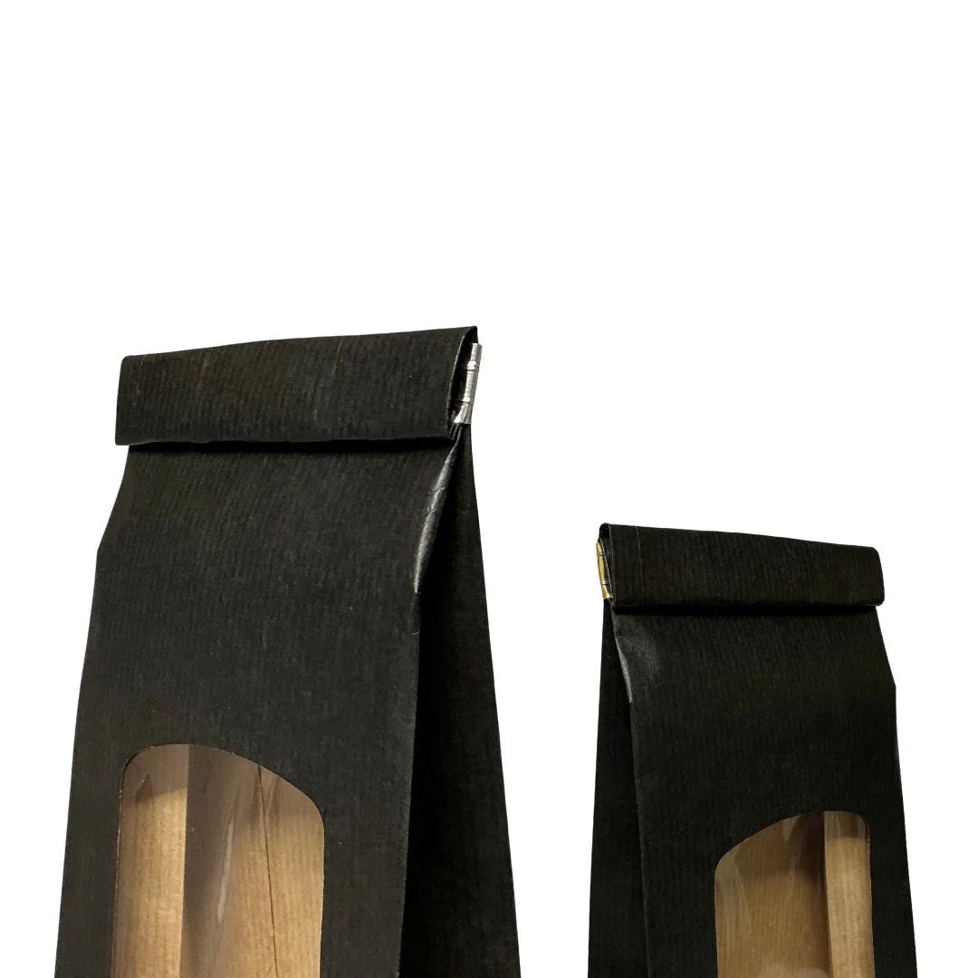 Barrettes de fermeture dorées et noires pour sachets SOS kraft alimentaires