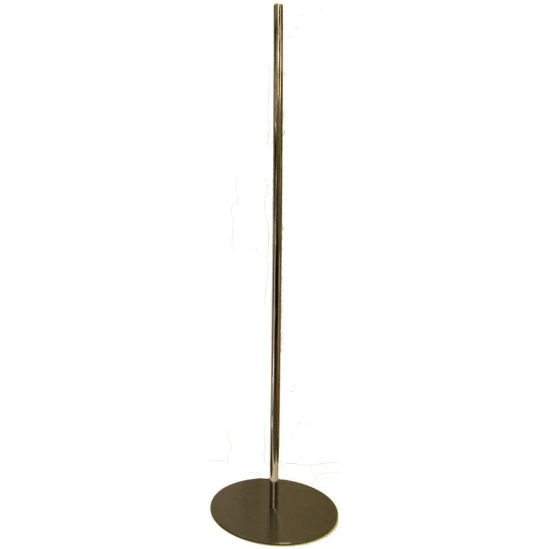 Base ronde en acier brossé Ø 29,5 cm pour buste mannequin, format vitrine