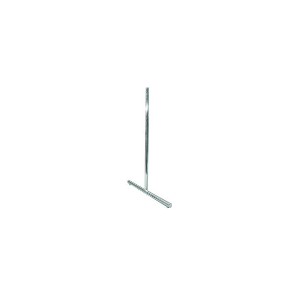 Base en T chromée pour grille à mailles 5x5 cm, dimensions 60 x 83,5 cm, agencement magasin