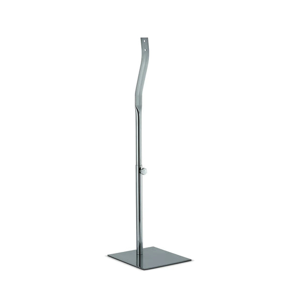 Base chromée pour torse de présentation enfant Energy avec fixation dos, socle 25×28 cm réglable en hauteur