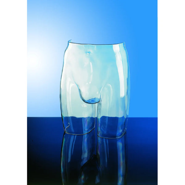 Bassin homme à poser en acrylique transparent pour présenter sous-vêtements et maillots de bain en magasin