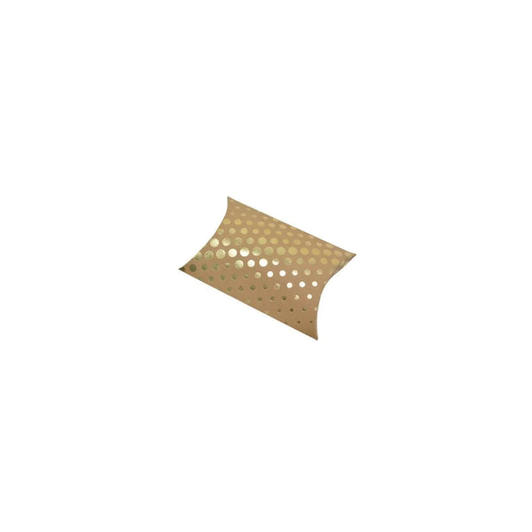 Mini boîte coussin kraft motif pois or pour emballage bijoux et petits cadeaux, lot de 25 pièces