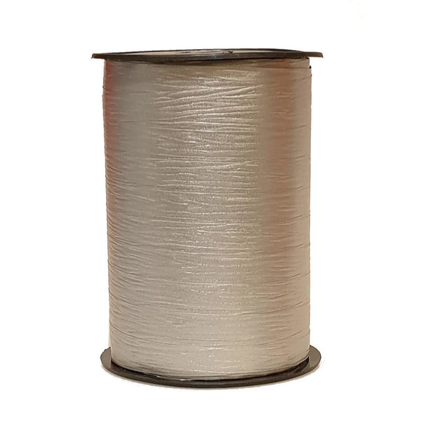 Bolduc crépon mat argent bobine 250 m pour boutique cadeaux et fleuriste