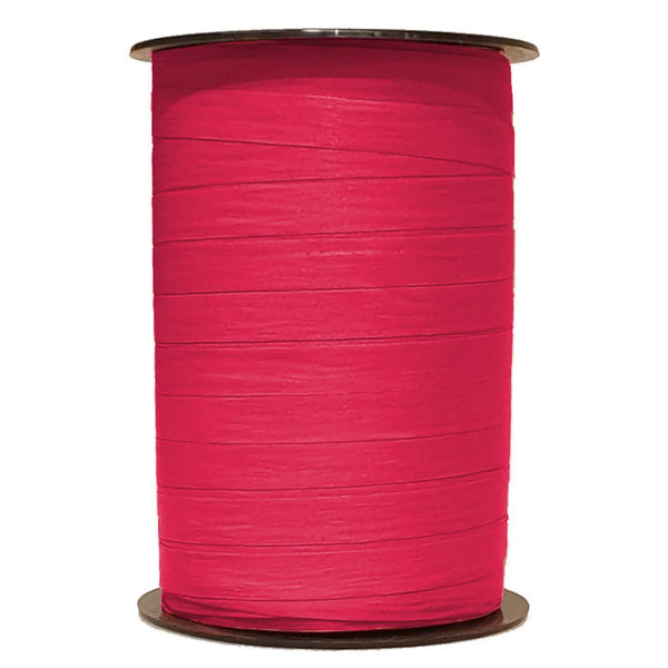 Bolduc crépon mat azalée bobine 250 m ruban rose vif pour boutique cadeaux