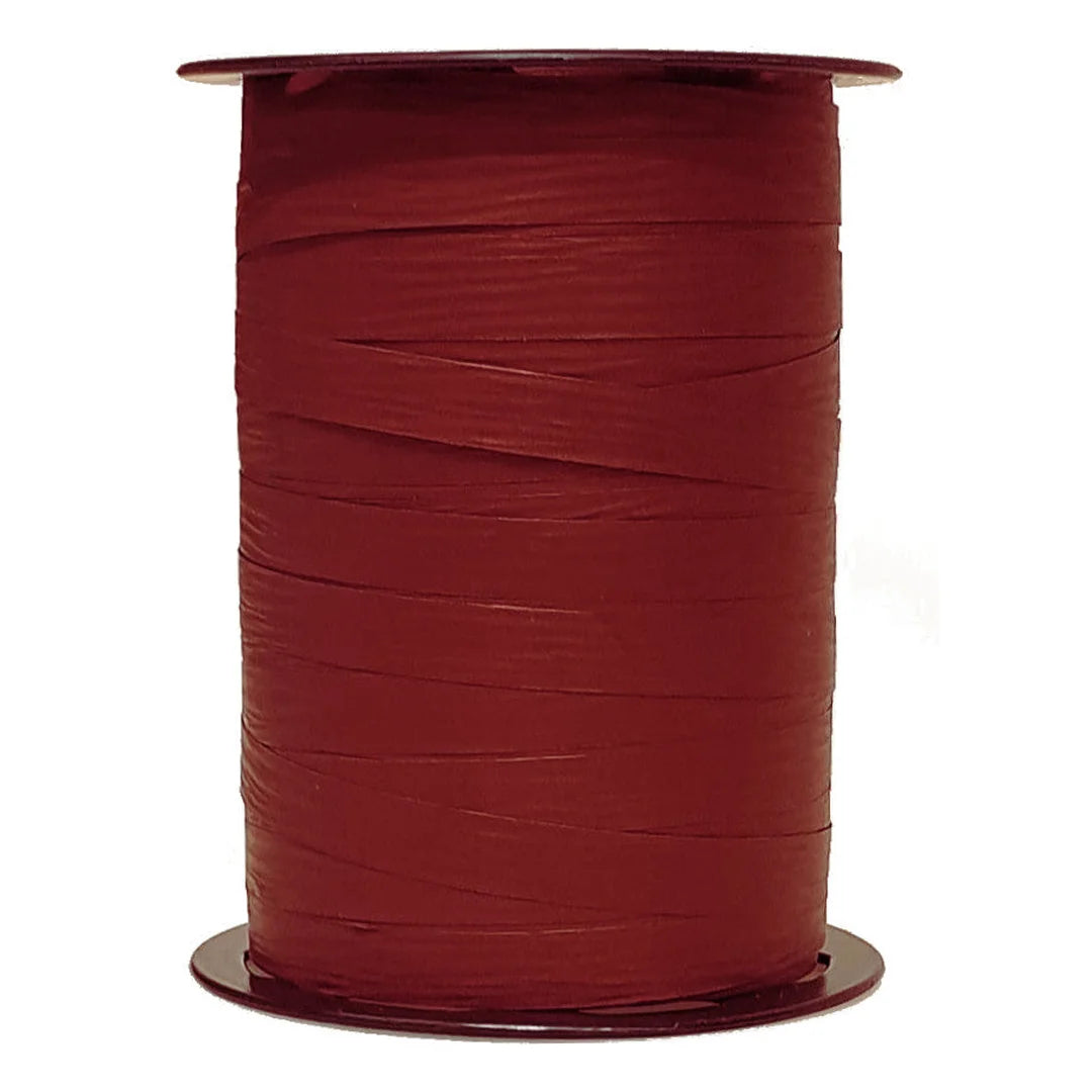 Bolduc crépon mat bordeaux bobine 250 m ruban emballage caviste et épicerie fine