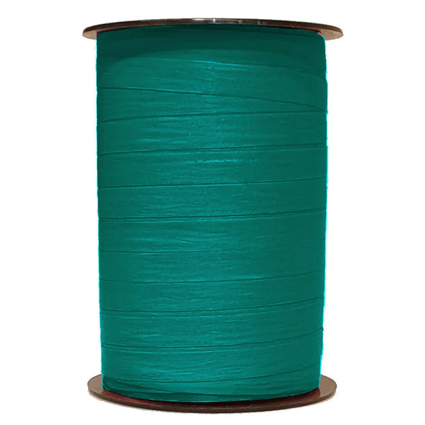 Bolduc crépon mat canard bobine 250 m ruban vert bleuté emballage commerce