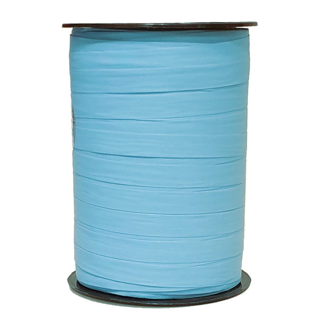 Bolduc crépon mat ciel pervanche bobine 250 m ruban emballage boutique