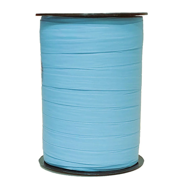 Bolduc crépon mat ciel pervanche bobine 250 m ruban emballage boutique