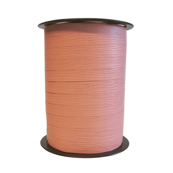Bolduc crépon mat corail bobine 250 m pour fleuriste et boutique cadeaux