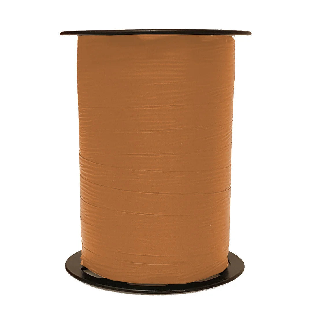 Bolduc crépon mat fauve bobine 250 m ruban emballage professionnel