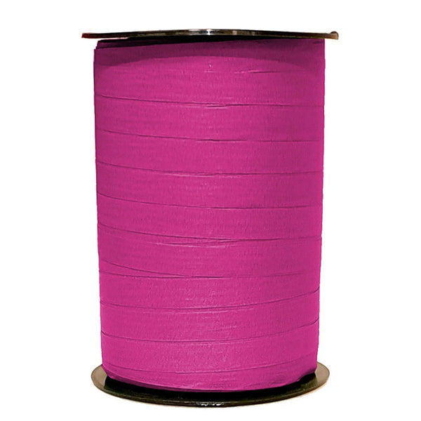 Bolduc crépon mat fuchsia bobine 250 m ruban emballage commerce de détail
