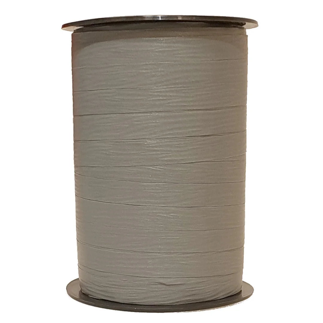 Bolduc crépon mat gris souris bobine 250 m ruban emballage commerce