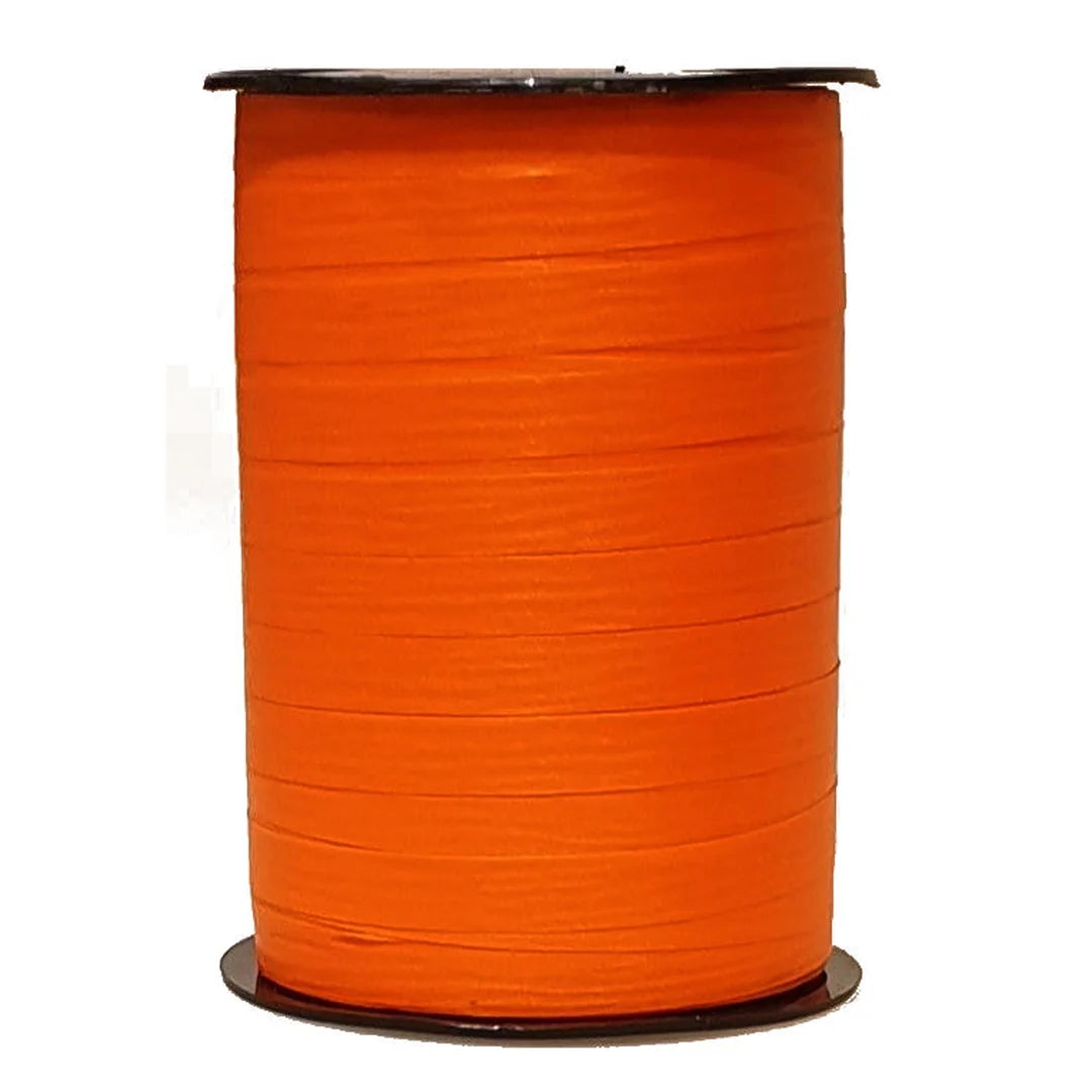 Bolduc crépon mat mandarine bobine 250 m ruban décoratif commerce de détail