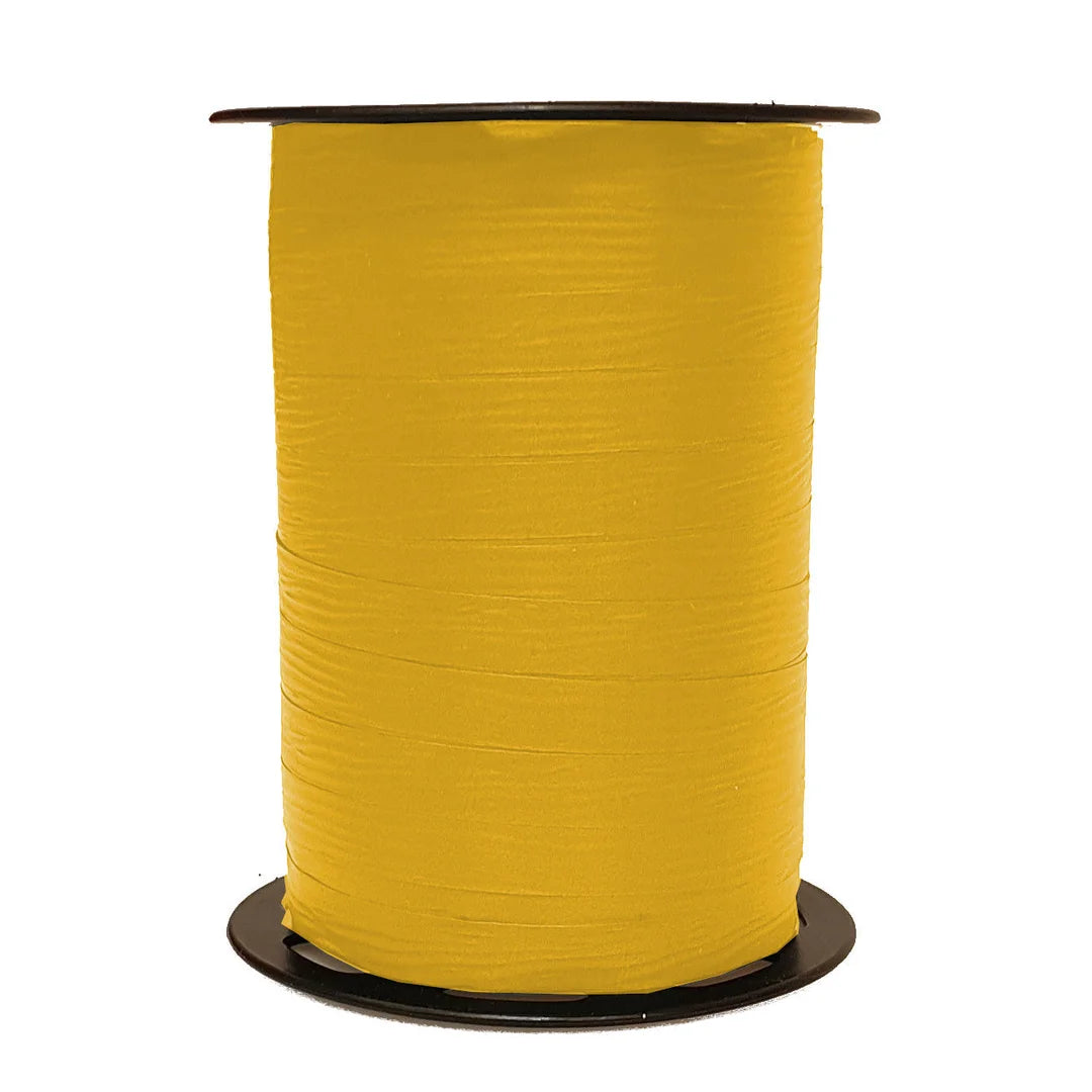 Bolduc crépon mat moutarde bobine 250 m ruban emballage automne boutique