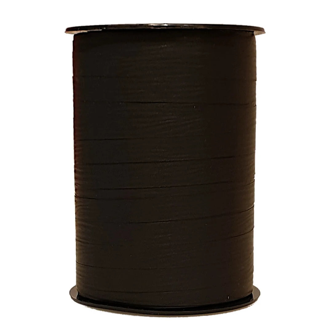 Bolduc crépon mat noir corbeau bobine 250 m pour emballage premium