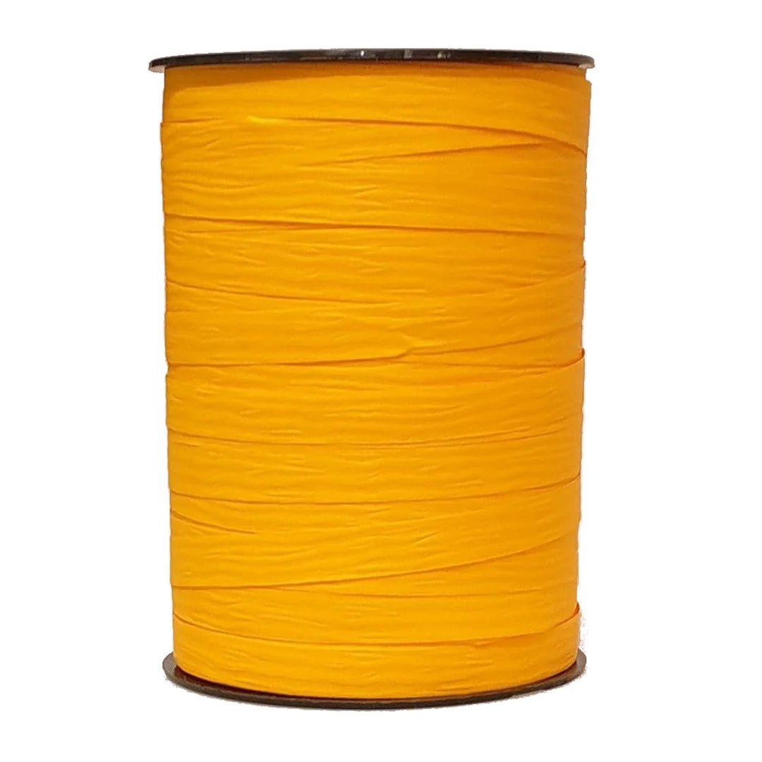 Bolduc crépon mat orange bobine 250 m pour emballage festif et saisonnier
