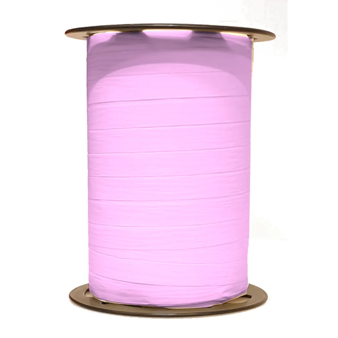 Bolduc crépon mat rose clair dragée bobine 250 m ruban emballage boutique