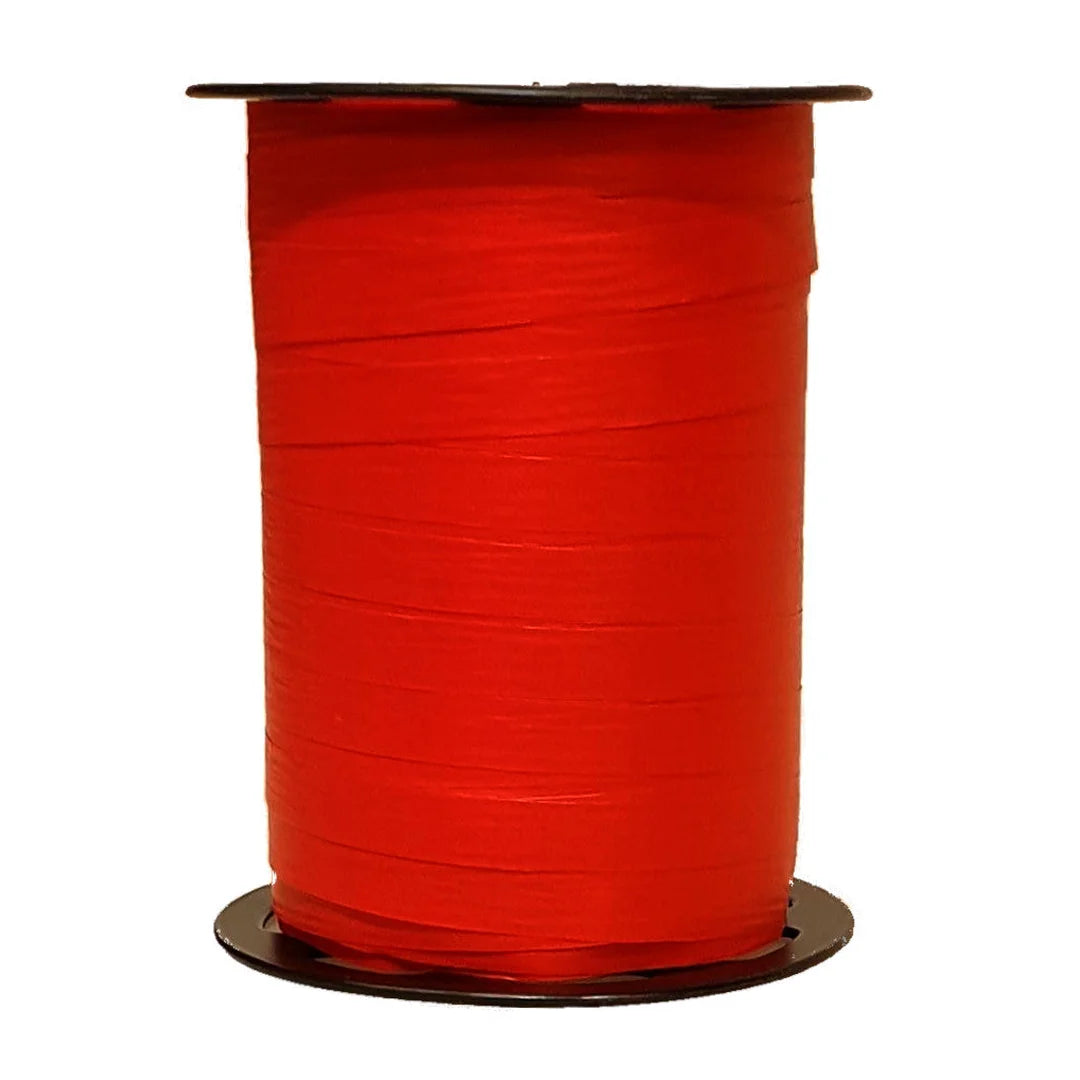 Bolduc crépon mat rouge bobine 250 m pour emballage festif professionnel
