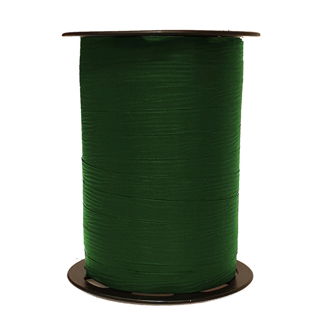 Bolduc crépon mat sapin bobine 250 m ruban vert foncé pour emballage de Noël