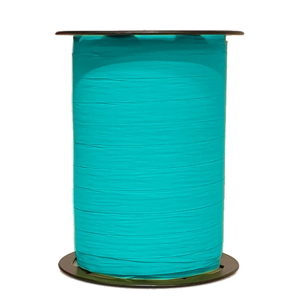 Bolduc crépon mat turquoise bobine 250 m pour boutique cadeaux et fleuriste