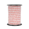 Bolduc imprimé cœurs rouge sur fond blanc, largeur 10 mm, bobine 225 m