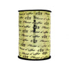 Bobine de bolduc cadeau imprimé Plaisir d'offrir noir sur or miroir, 10 mm x 225 m