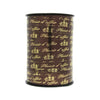 Bolduc imprimé Plaisir d'offrir coloris or sur chocolat, bobine professionnelle 10 mm x 225 m
